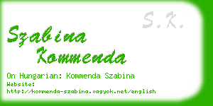 szabina kommenda business card